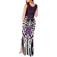 Custom Aotearoa Rangitane Tank Maxi Dress Maori Tribal Pattern Mix Poutama LT05 - Polynesian Pride