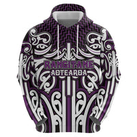 Custom Aotearoa Rangitane Zip Hoodie Maori Tribal Pattern Mix Poutama LT05 - Polynesian Pride