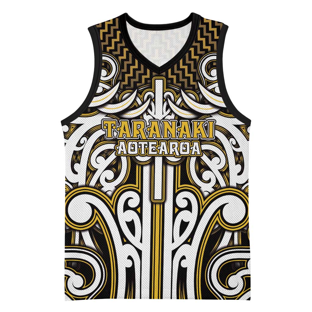 Custom Aotearoa Taranaki Basketball Jersey Maori Tribal Pattern Mix Poutama