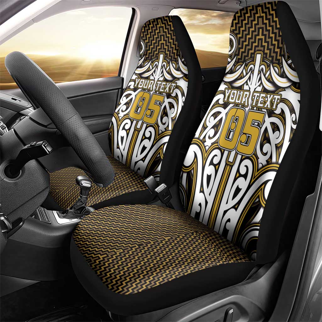 Custom Aotearoa Taranaki Car Seat Cover Maori Tribal Pattern Mix Poutama LT05 - Polynesian Pride