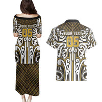 Custom Aotearoa Taranaki Couples Matching Puletasi and Hawaiian Shirt Maori Tribal Pattern Mix Poutama LT05 - Polynesian Pride