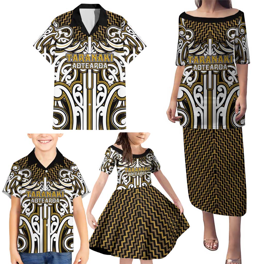 Custom Aotearoa Taranaki Family Matching Puletasi and Hawaiian Shirt Maori Tribal Pattern Mix Poutama LT05 - Polynesian Pride