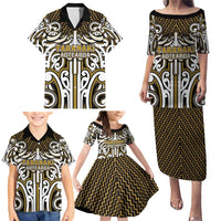 Custom Aotearoa Taranaki Family Matching Puletasi and Hawaiian Shirt Maori Tribal Pattern Mix Poutama LT05 - Polynesian Pride