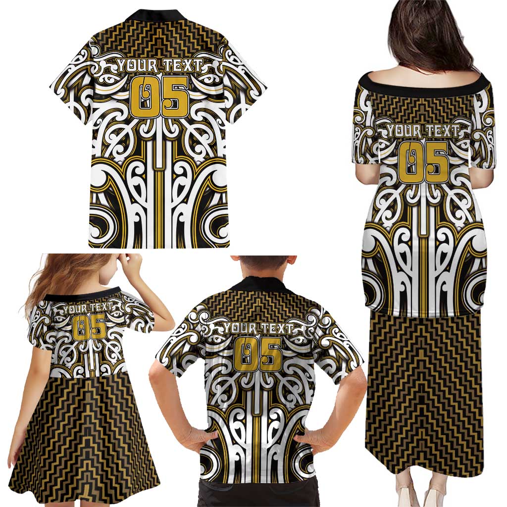 Custom Aotearoa Taranaki Family Matching Puletasi and Hawaiian Shirt Maori Tribal Pattern Mix Poutama LT05 - Polynesian Pride
