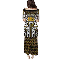 Custom Aotearoa Taranaki Family Matching Puletasi and Hawaiian Shirt Maori Tribal Pattern Mix Poutama LT05 - Polynesian Pride