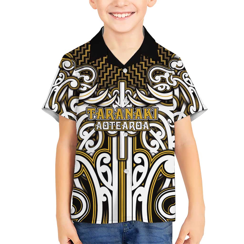 Custom Aotearoa Taranaki Family Matching Puletasi and Hawaiian Shirt Maori Tribal Pattern Mix Poutama LT05 Son's Shirt Yellow - Polynesian Pride