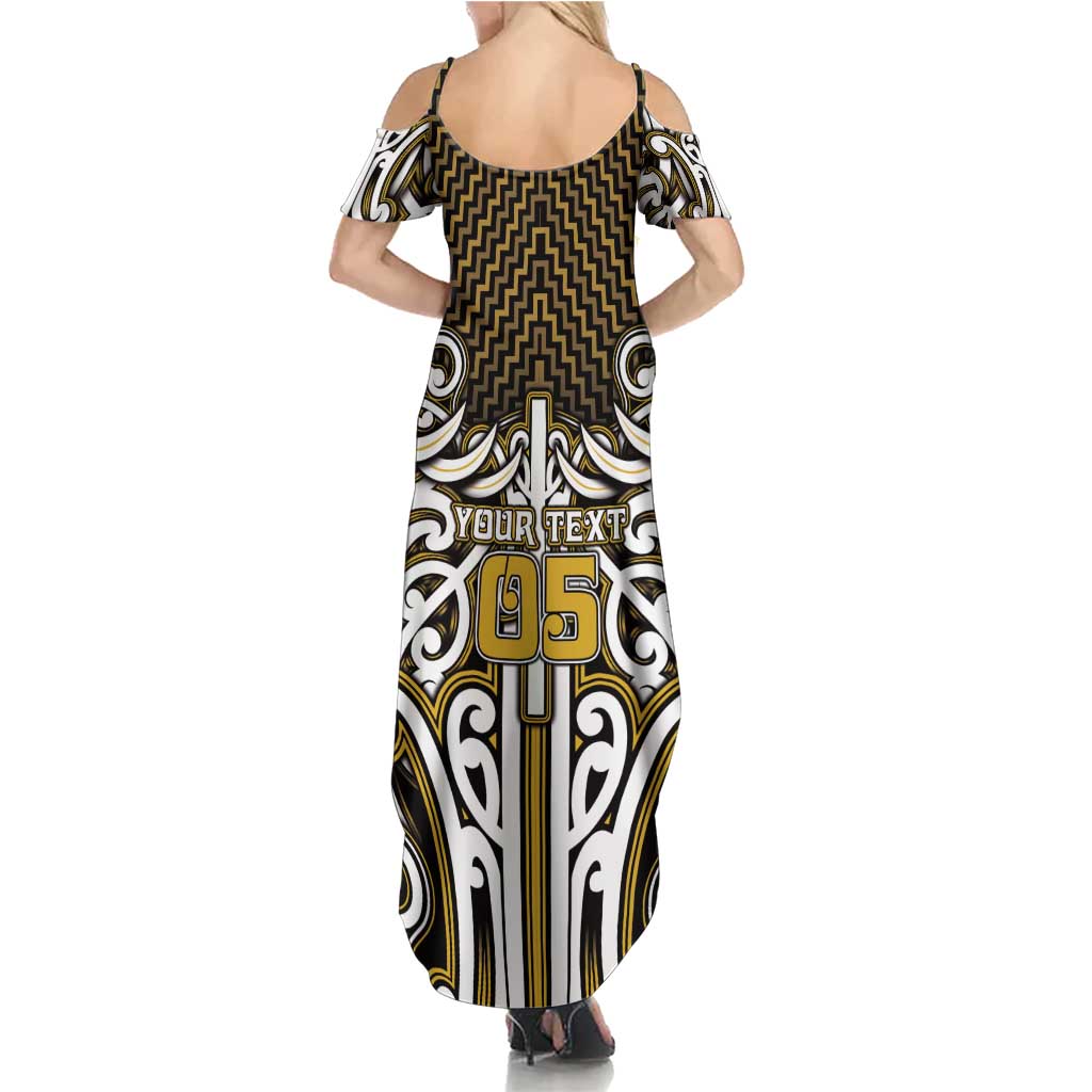 Custom Aotearoa Taranaki Family Matching Summer Maxi Dress and Hawaiian Shirt Maori Tribal Pattern Mix Poutama