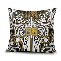 Custom Aotearoa Taranaki Pillow Cover Maori Tribal Pattern Mix Poutama