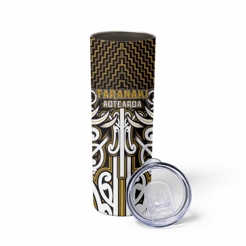 Custom Aotearoa Taranaki Skinny Tumbler Maori Tribal Pattern Mix Poutama LT05 - Polynesian Pride