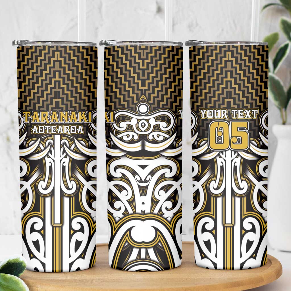 Custom Aotearoa Taranaki Skinny Tumbler Maori Tribal Pattern Mix Poutama LT05 - Polynesian Pride