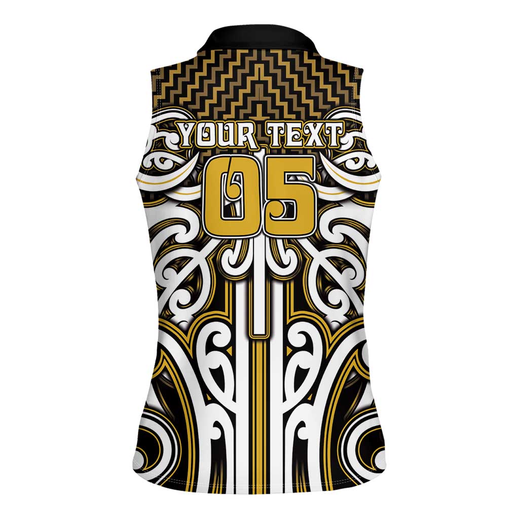 Custom Aotearoa Taranaki Women Sleeveless Polo Shirt Maori Tribal Pattern Mix Poutama LT05 - Polynesian Pride