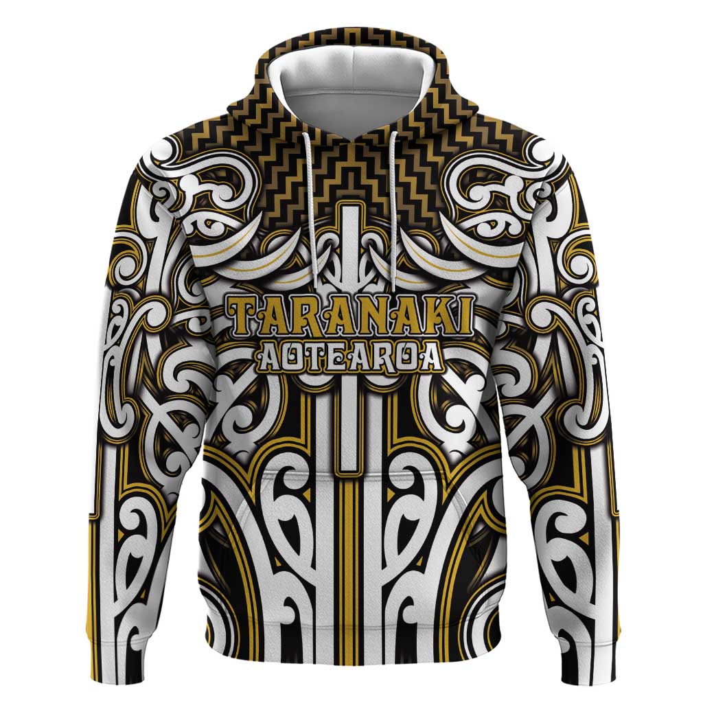 Custom Aotearoa Taranaki Zip Hoodie Maori Tribal Pattern Mix Poutama LT05 Pullover Hoodie Yellow - Polynesian Pride
