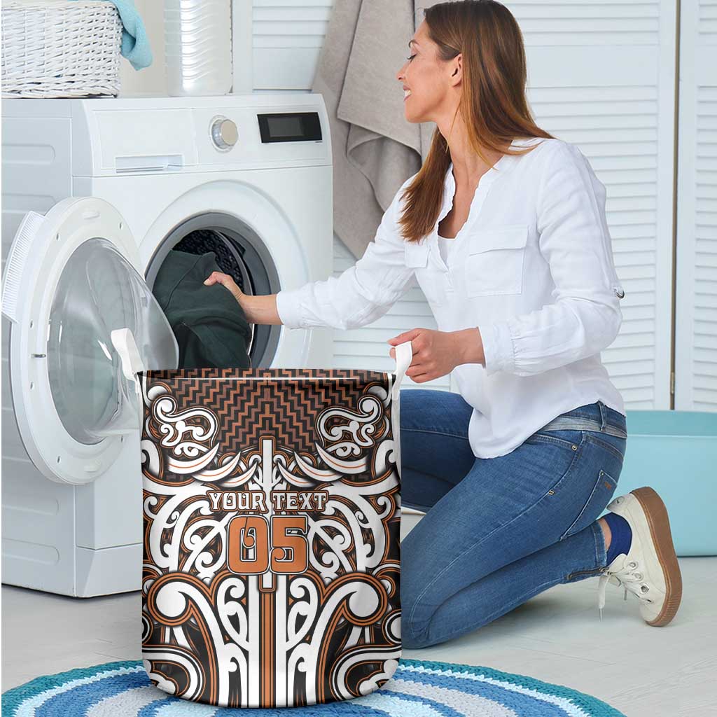Custom Aotearoa Waikato Laundry Basket Maori Tribal Pattern Mix Poutama LT05 - Polynesian Pride