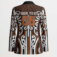 Custom Aotearoa Waikato Blazer Maori Tribal Pattern Mix Poutama