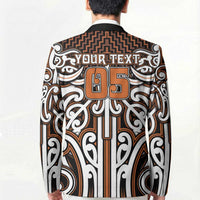 Custom Aotearoa Waikato Blazer Maori Tribal Pattern Mix Poutama
