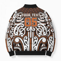 Custom Aotearoa Waikato Bomber Puffer Jacket Maori Tribal Pattern Mix Poutama