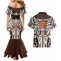 Custom Aotearoa Waikato Couples Matching Mermaid Dress and Hawaiian Shirt Maori Tribal Pattern Mix Poutama LT05 - Polynesian Pride