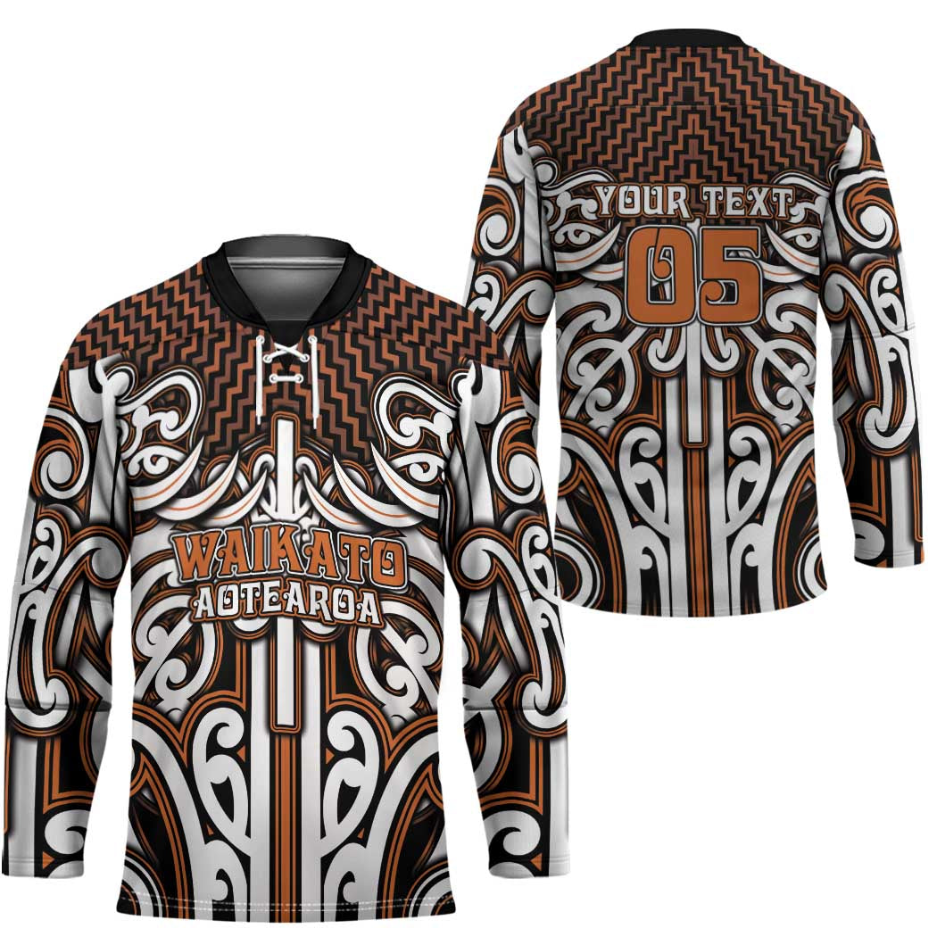 Custom Aotearoa Waikato Hockey Jersey Maori Tribal Pattern Mix Poutama LT05 - Polynesian Pride
