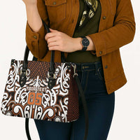 Custom Aotearoa Waikato Leather Bag Maori Tribal Pattern Mix Poutama LT05 - Polynesian Pride