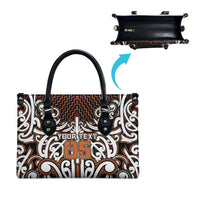 Custom Aotearoa Waikato Leather Bag Maori Tribal Pattern Mix Poutama LT05 - Polynesian Pride