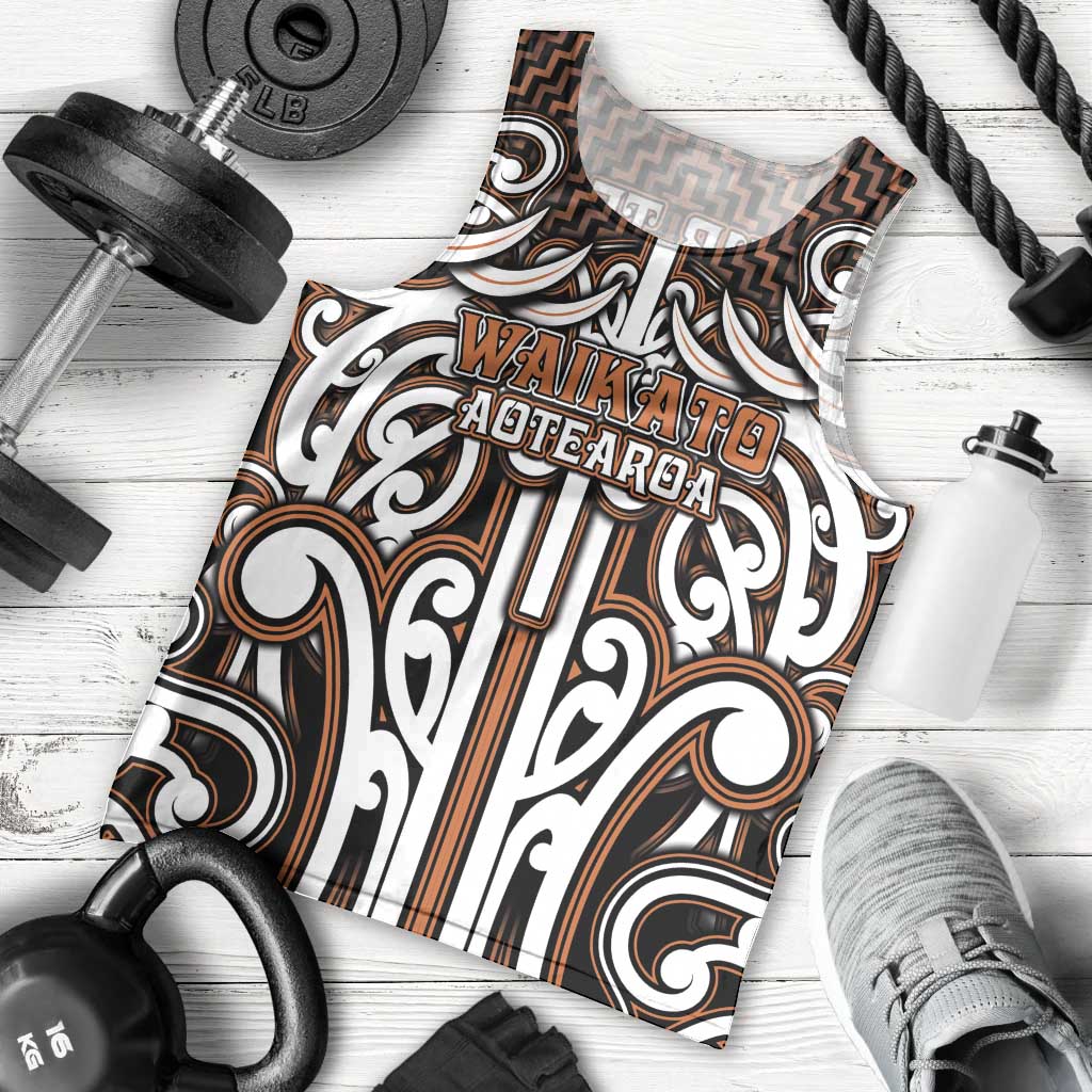 Custom Aotearoa Waikato Men Tank Top Maori Tribal Pattern Mix Poutama