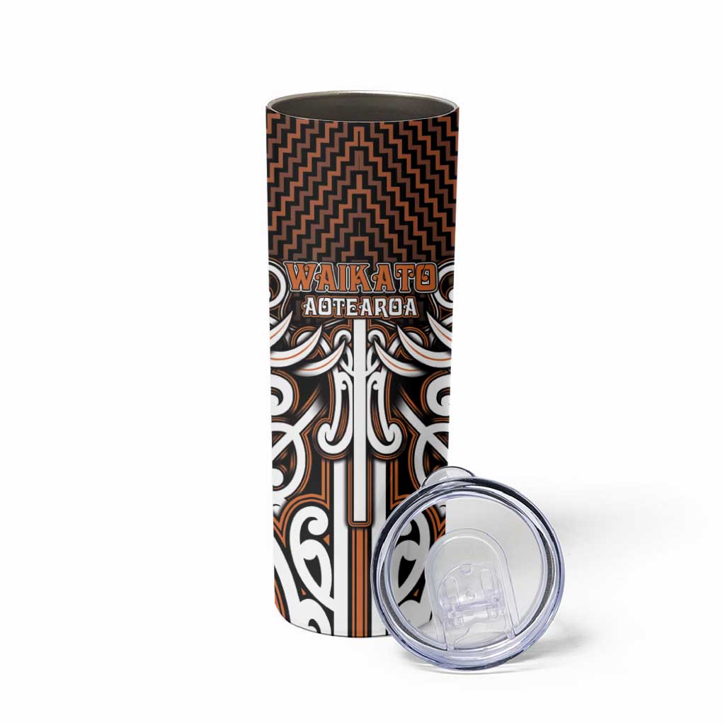 Custom Aotearoa Waikato Skinny Tumbler Maori Tribal Pattern Mix Poutama