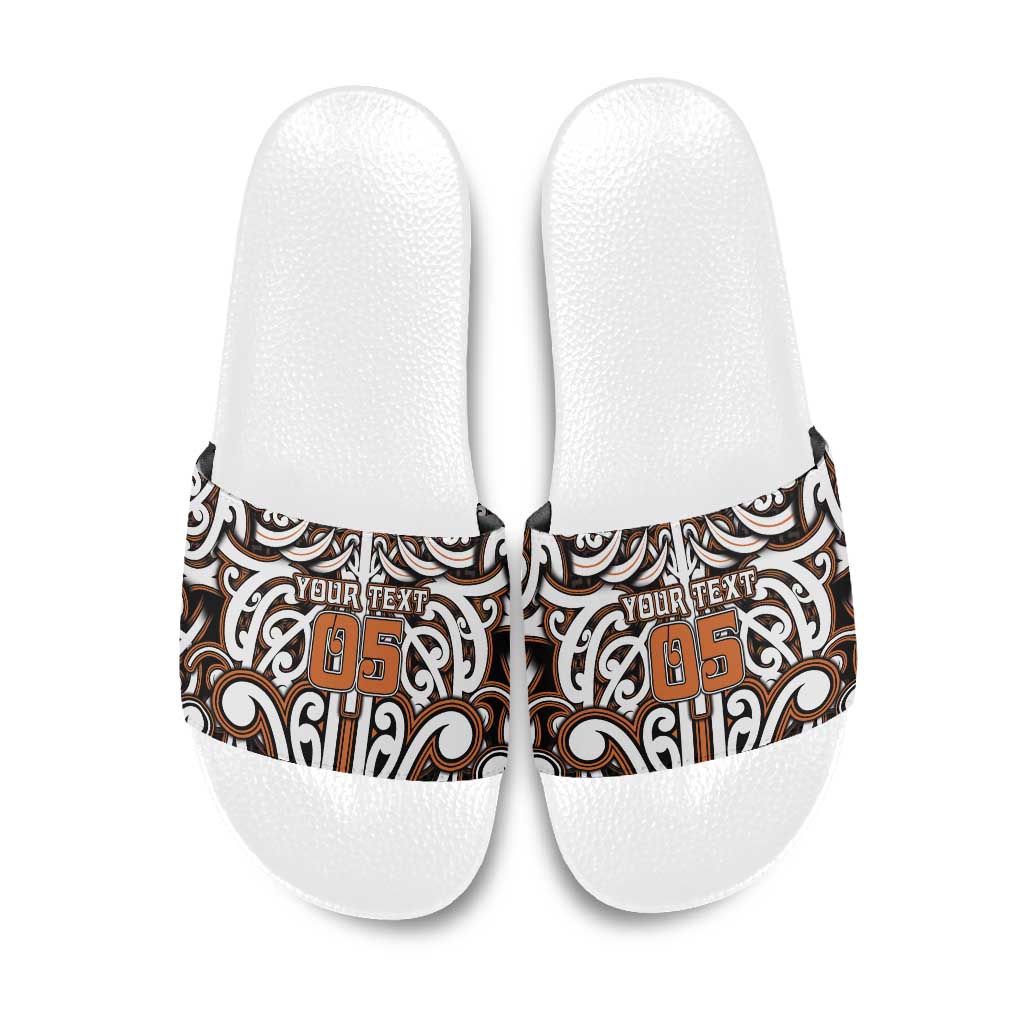 Custom Aotearoa Waikato Slide Sandals Maori Tribal Pattern Mix Poutama