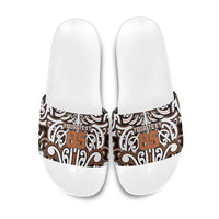 Custom Aotearoa Waikato Slide Sandals Maori Tribal Pattern Mix Poutama