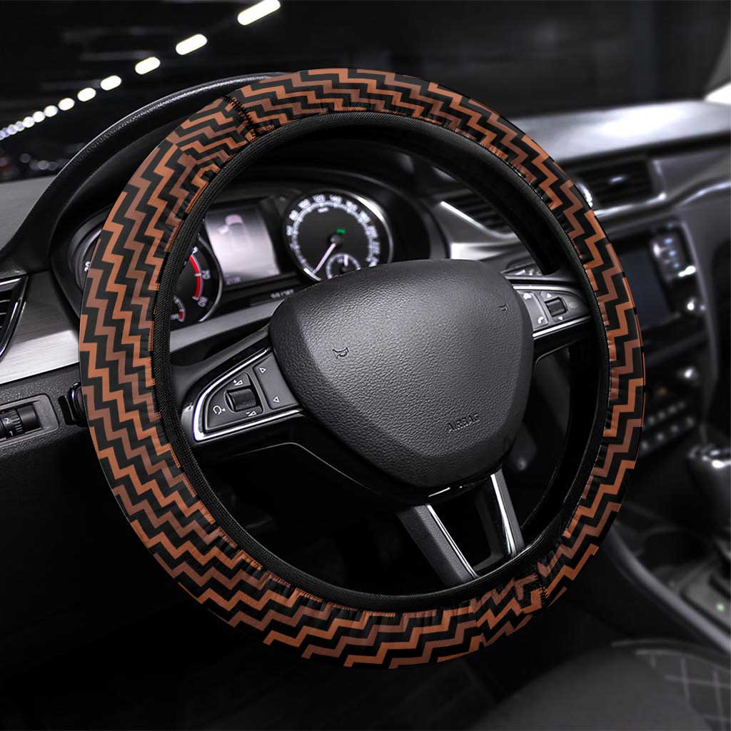 Aotearoa Waikato Steering Wheel Cover Maori Tribal Pattern Mix Poutama