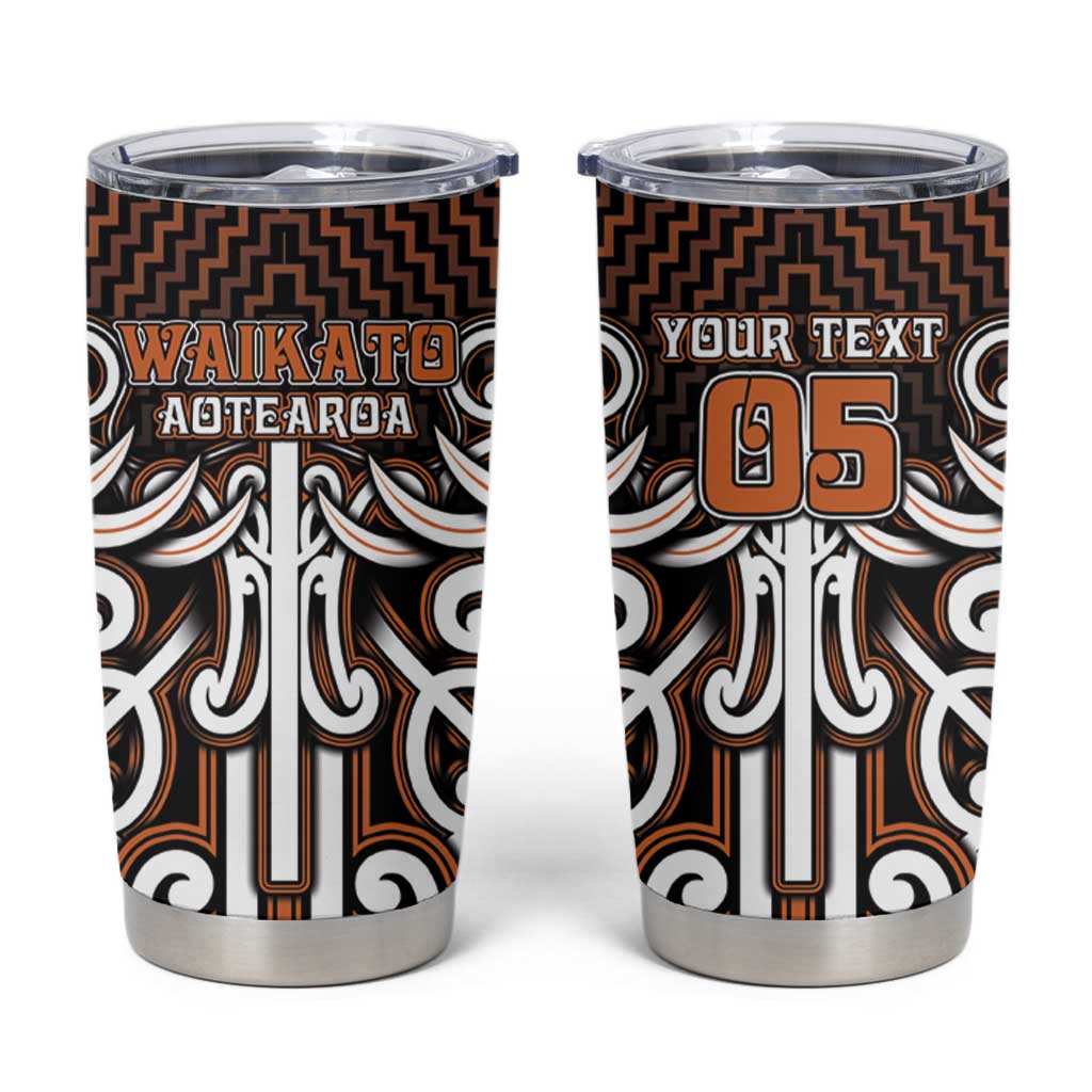 Custom Aotearoa Waikato Tumbler Cup Maori Tribal Pattern Mix Poutama