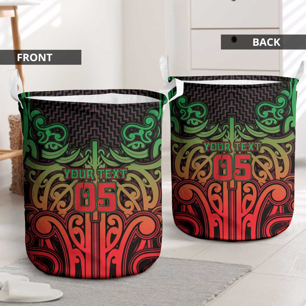 Custom Aotearoa Tuhoe Laundry Basket Maori Tribal Pattern Mix Poutama