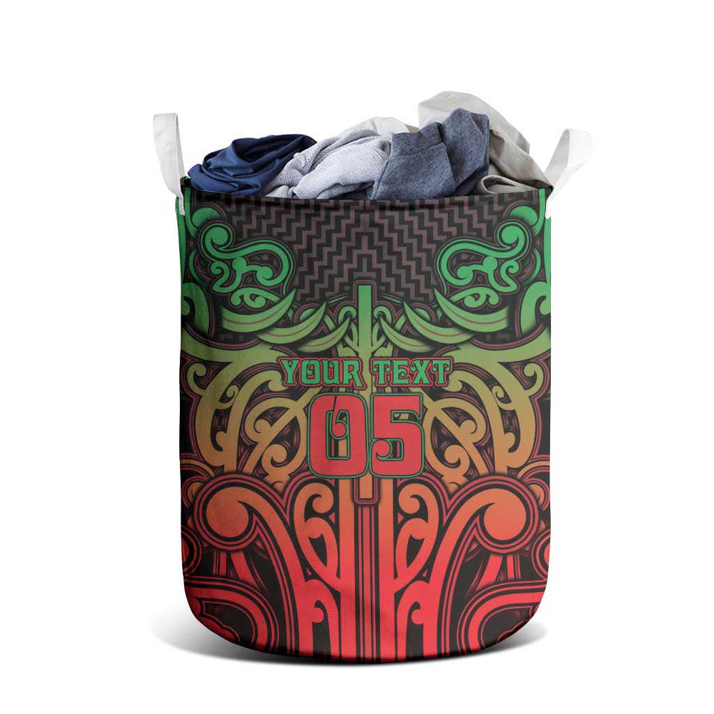Custom Aotearoa Tuhoe Laundry Basket Maori Tribal Pattern Mix Poutama