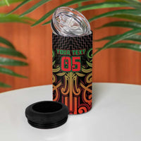Custom Aotearoa Tuhoe 4 in 1 Can Cooler Tumbler Maori Tribal Pattern Mix Poutama