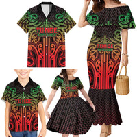 Custom Aotearoa Tuhoe Family Matching Mermaid Dress and Hawaiian Shirt Maori Tribal Pattern Mix Poutama LT05 - Polynesian Pride