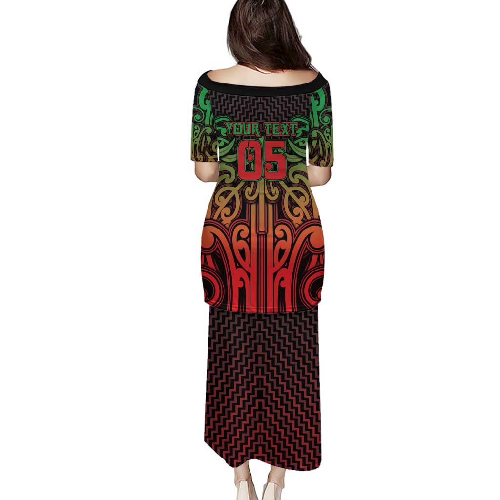 Custom Aotearoa Tuhoe Family Matching Puletasi and Hawaiian Shirt Maori Tribal Pattern Mix Poutama