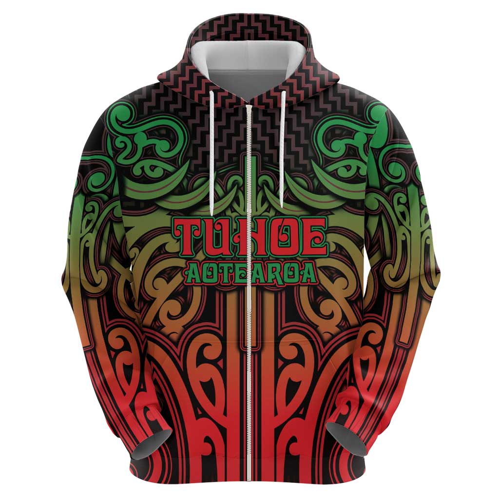 Custom Aotearoa Tuhoe Hoodie Maori Tribal Pattern Mix Poutama LT05 - Polynesian Pride