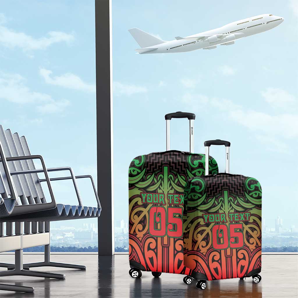 Custom Aotearoa Tuhoe Luggage Cover Maori Tribal Pattern Mix Poutama