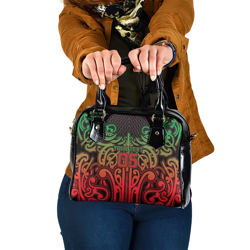 Custom Aotearoa Tuhoe Shoulder Handbag Maori Tribal Pattern Mix Poutama