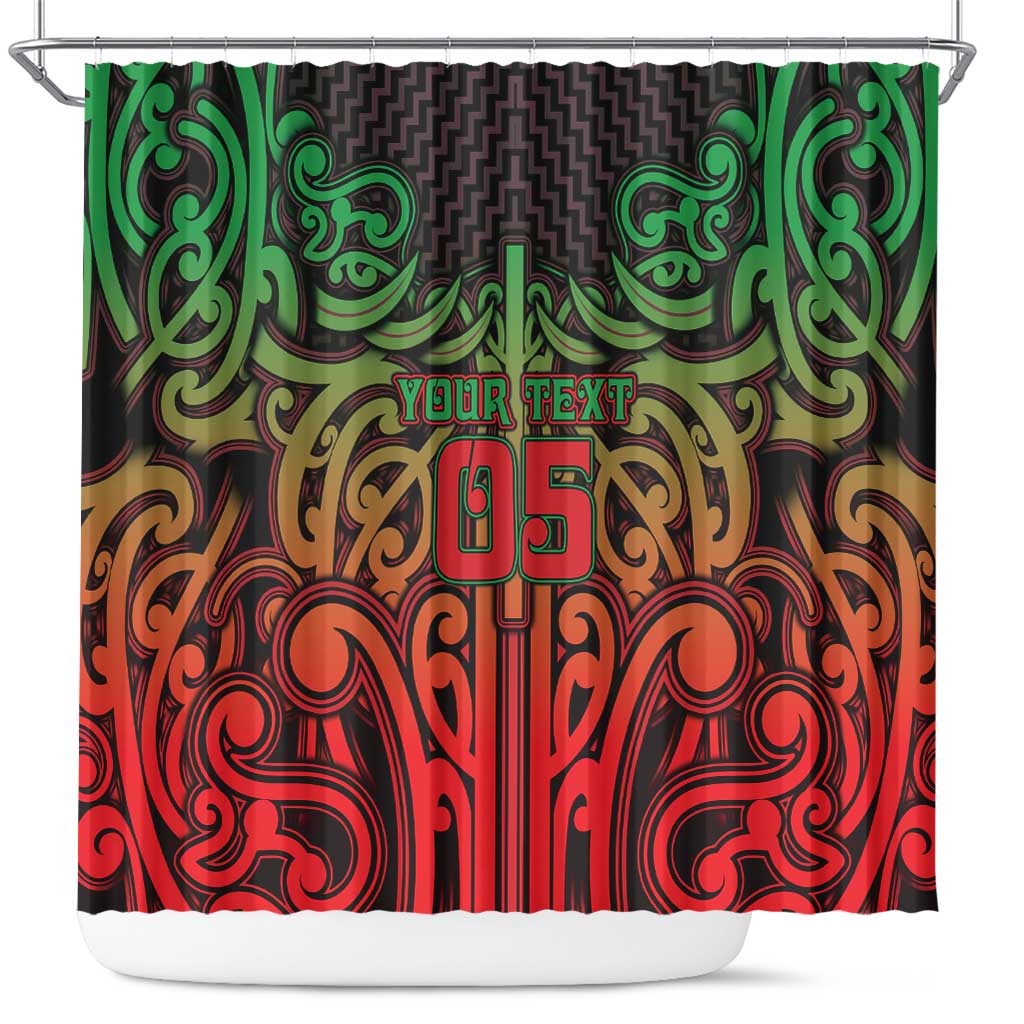 Custom Aotearoa Tuhoe Shower Curtain Maori Tribal Pattern Mix Poutama