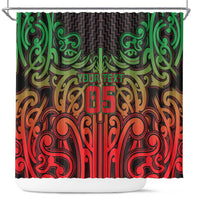 Custom Aotearoa Tuhoe Shower Curtain Maori Tribal Pattern Mix Poutama