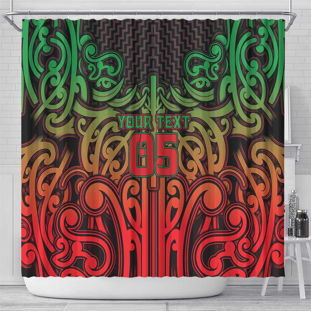 Custom Aotearoa Tuhoe Shower Curtain Maori Tribal Pattern Mix Poutama