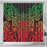 Custom Aotearoa Tuhoe Shower Curtain Maori Tribal Pattern Mix Poutama
