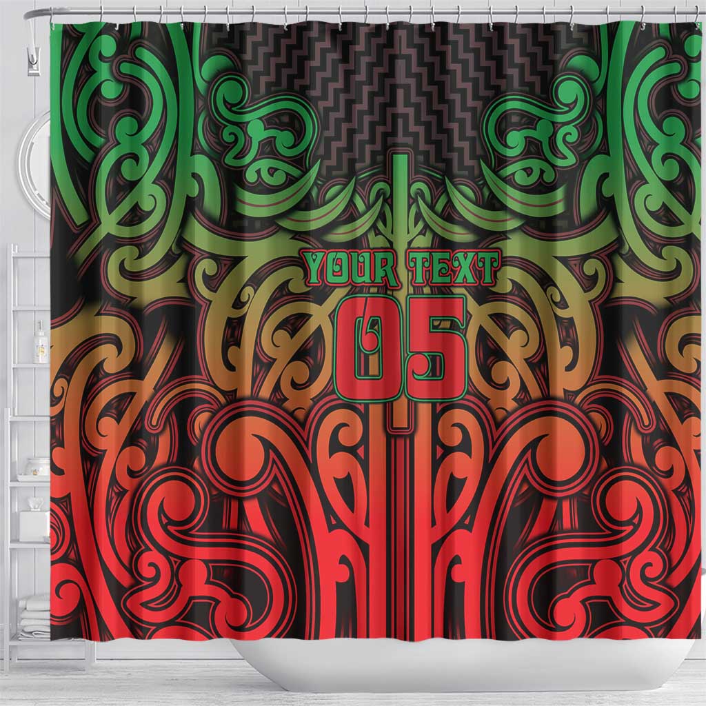 Custom Aotearoa Tuhoe Shower Curtain Maori Tribal Pattern Mix Poutama