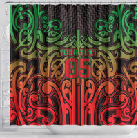 Custom Aotearoa Tuhoe Shower Curtain Maori Tribal Pattern Mix Poutama