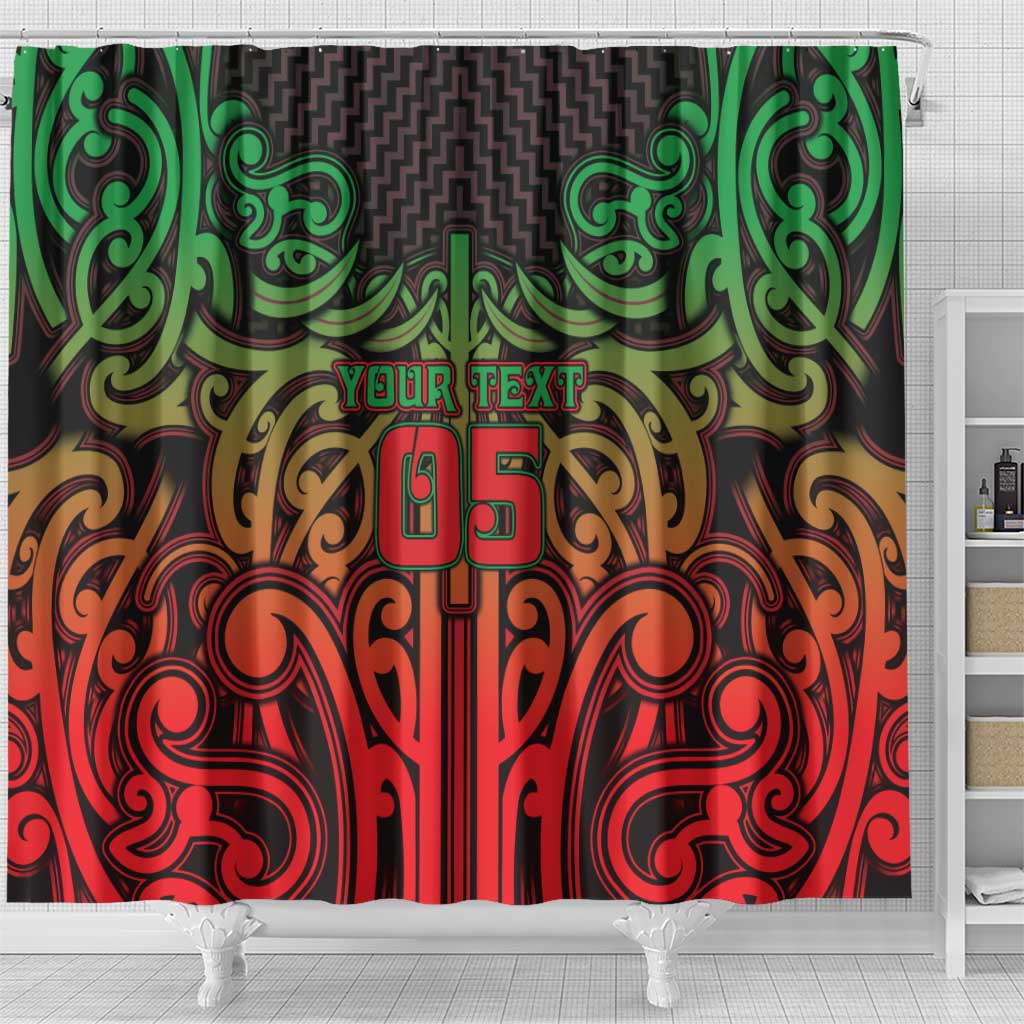 Custom Aotearoa Tuhoe Shower Curtain Maori Tribal Pattern Mix Poutama