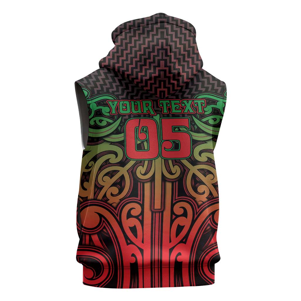Custom Aotearoa Tuhoe Sleeveless Hoodie Maori Tribal Pattern Mix Poutama LT05 - Polynesian Pride