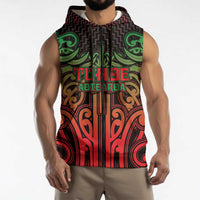 Custom Aotearoa Tuhoe Sleeveless Zip Hoodie Maori Tribal Pattern Mix Poutama LT05 - Polynesian Pride