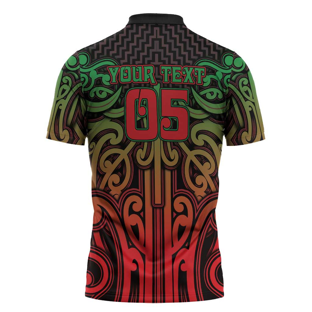 Custom Aotearoa Tuhoe Zipper Polo Shirt Maori Tribal Pattern Mix Poutama LT05 - Polynesian Pride