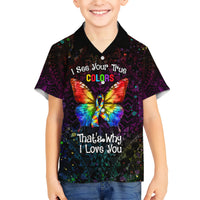 I See Your True Colors Personalised Kid Hawaiian Shirt Autism Awareness LT05 Kid Black - Polynesian Pride