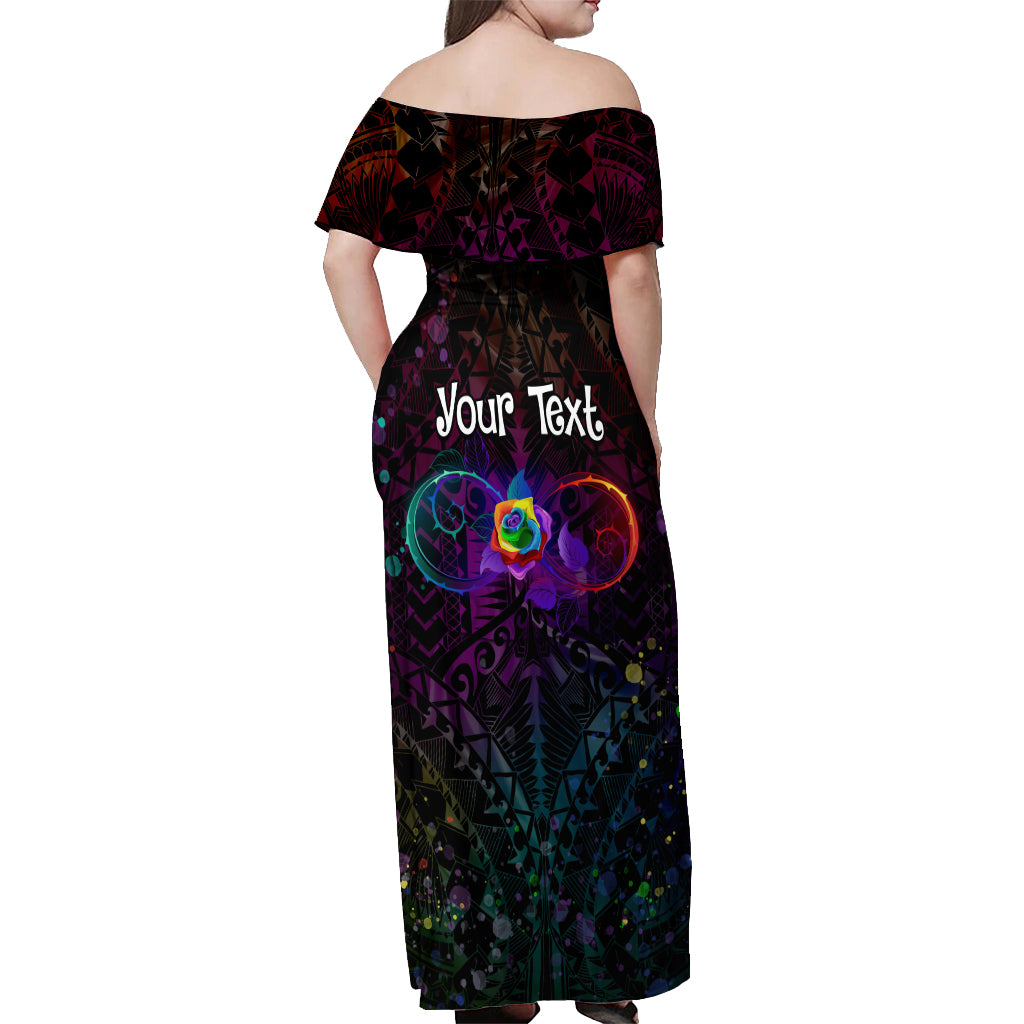 I See Your True Colors Personalised Off Shoulder Maxi Dress Autism Awareness LT05 - Polynesian Pride